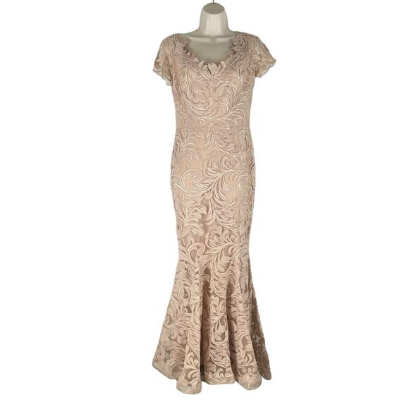 Nicole Bakti Sequin Embroidered Evening Gown Dress Dusty Rose Pink Size 6 - Picture 1 of 10